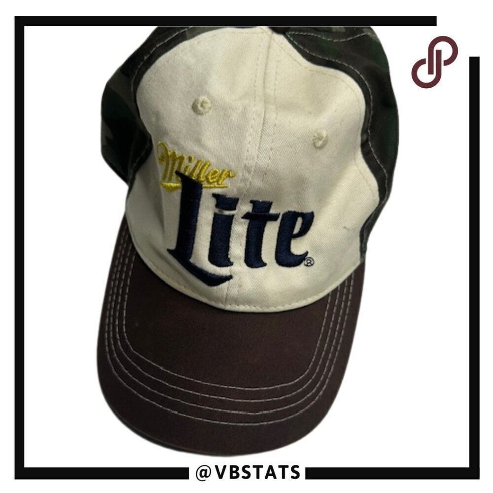 Infinity Headwear Miller Lite Brown and Green Camo Adjustable Ball Cap‎ One Size